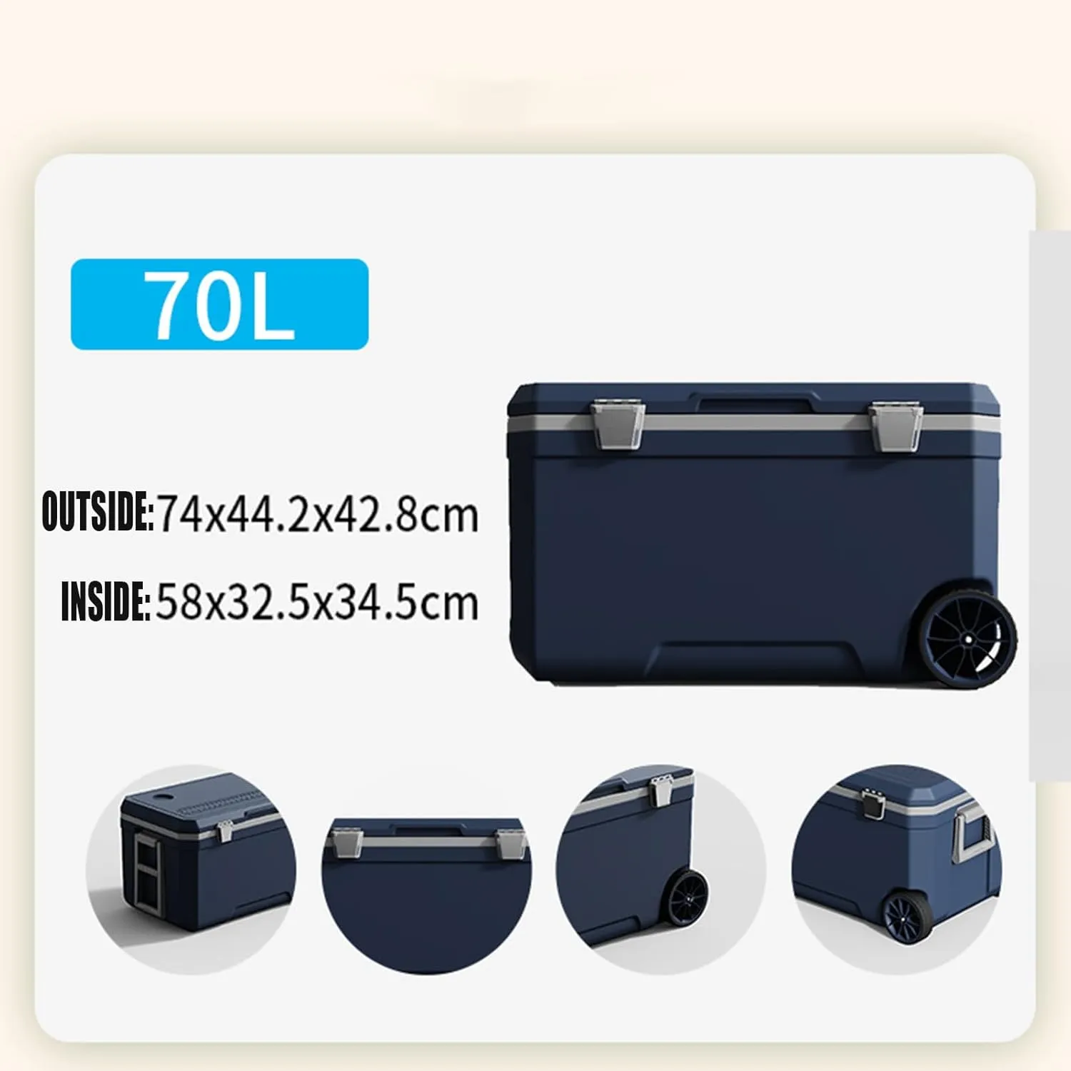 Car Camping Coolers for Volkswagen T-ROC/Tiguan/Touran/Transporter, Waterproof Portable Cooler, Leak Proof Picnic Insulated Bag, Ultra-Light Premium Ice Chest Box,C-Blue-70L