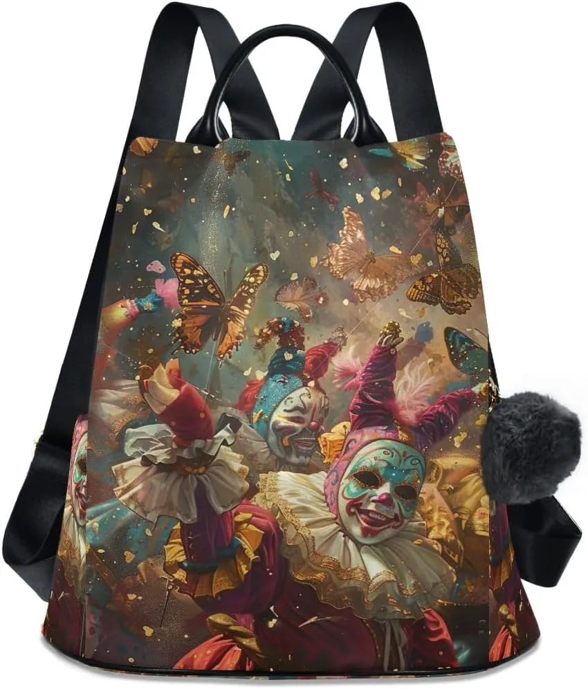 Carnival Celebration Retro Backpack Purse for Women Fashion Rucksack Anti Theft Handbag Travel Bag