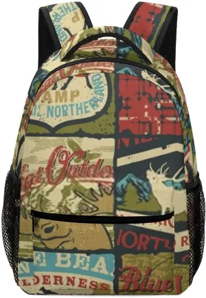 Casual Daypacks Backpacks Laptop Backpack Adventure Sign Symbol Colorful Work Bussiness School Students Bookbag Travel Hiking Gym Bags Waterproof Lightweight Women Men