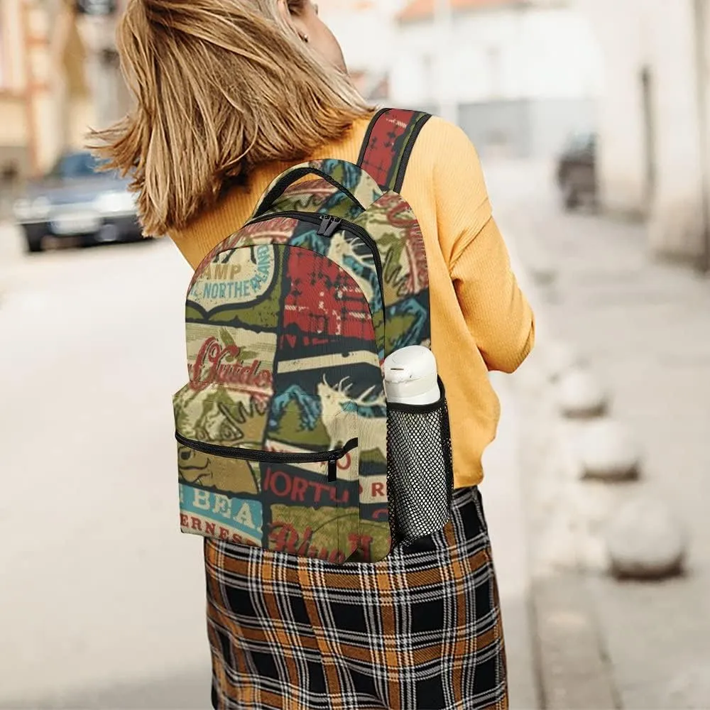 Casual Daypacks Backpacks Laptop Backpack Adventure Sign Symbol Colorful Work Bussiness School Students Bookbag Travel Hiking Gym Bags Waterproof Lightweight Women Men