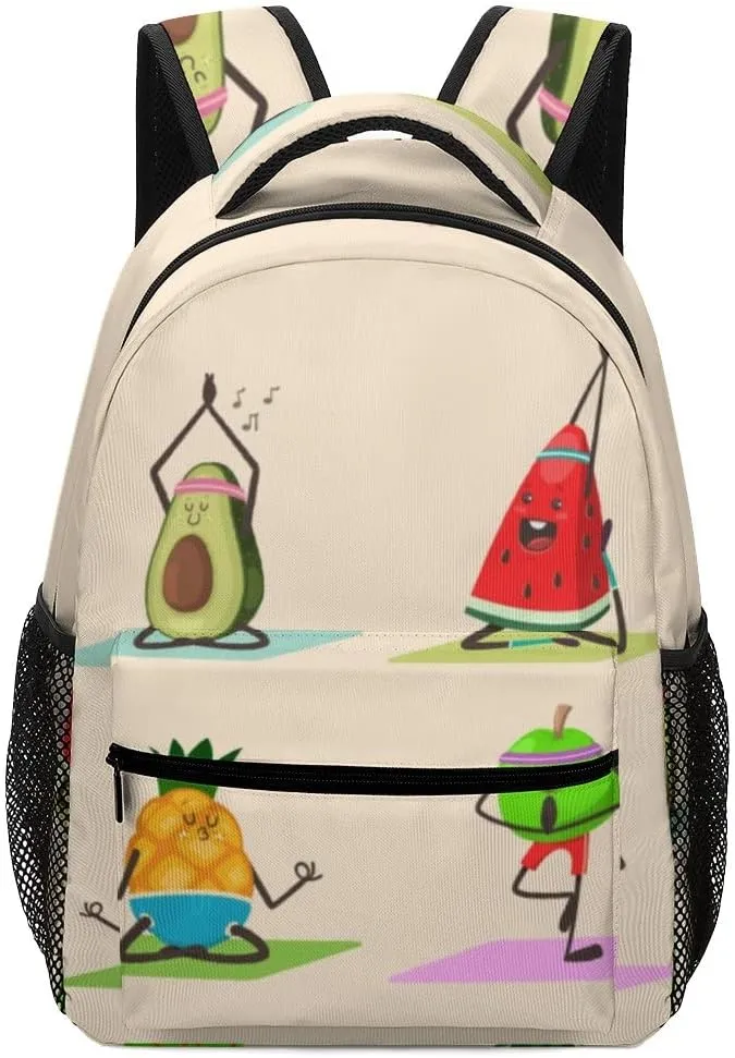 Casual Daypacks Backpacks Laptop Backpack Cute Fruit Vegetables Yoga Poses Exercises Funny Work Bussiness School Students Bookbag Travel Hiking Gym Bags Waterproof Lightweight Women Men 16.5x12x6 Inch