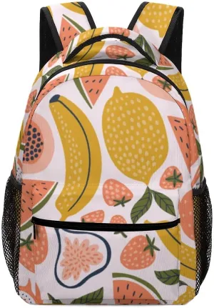 Casual Daypacks Backpacks Laptop Backpack Exotic Fruit Hand Drawn Style Colorful Summer Work Bussiness School Students Bookbag Travel Hiking Gym Bags Waterproof Lightweight Women Men 16.5x12x6 Inch