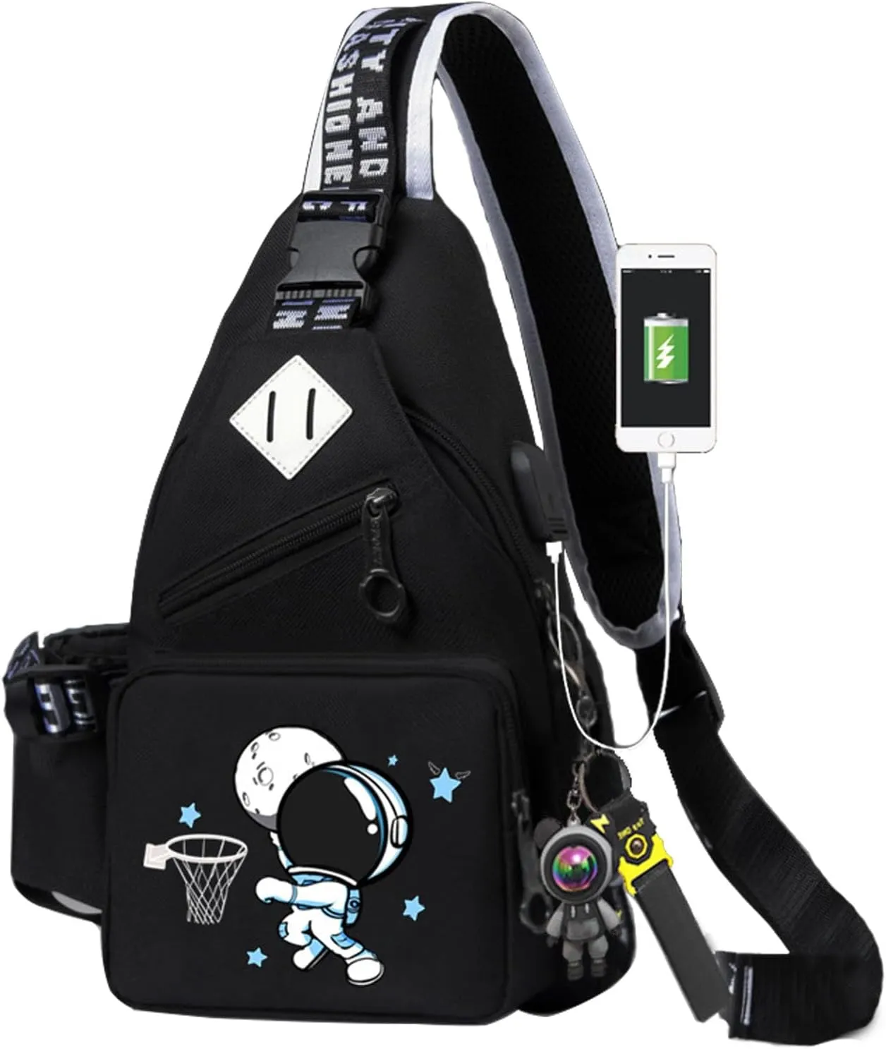 Casual Sling Daypacks Bag Crossbody Chest Backpack Casual Lightweight Outdoor Hiking Travel Shoulder Bag (Black 2)