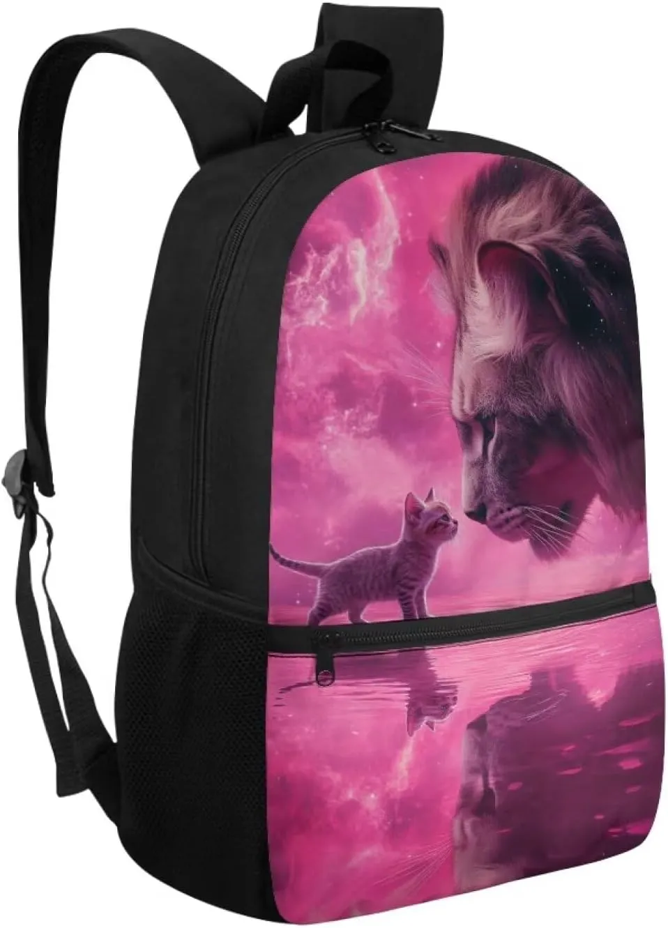 Cat Backpack for School Boys Kindergarten Elementary School Bag Kids Lion Book Bag 1 Grade 2Nd Grade 3Rd Grade Back to School Student Back Pack Travel Daycare Bag