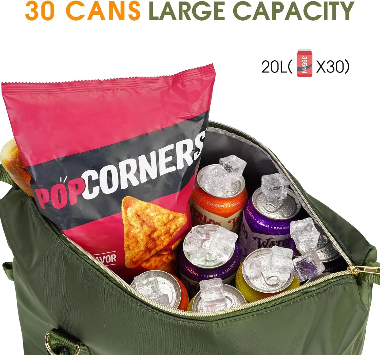 Ceneda Large Cooler Bag 40 Can Insulated Soft Cooler Leakproof Cooler Tote Bag Beach Travel Camping Lunch Bag for Women and Men
