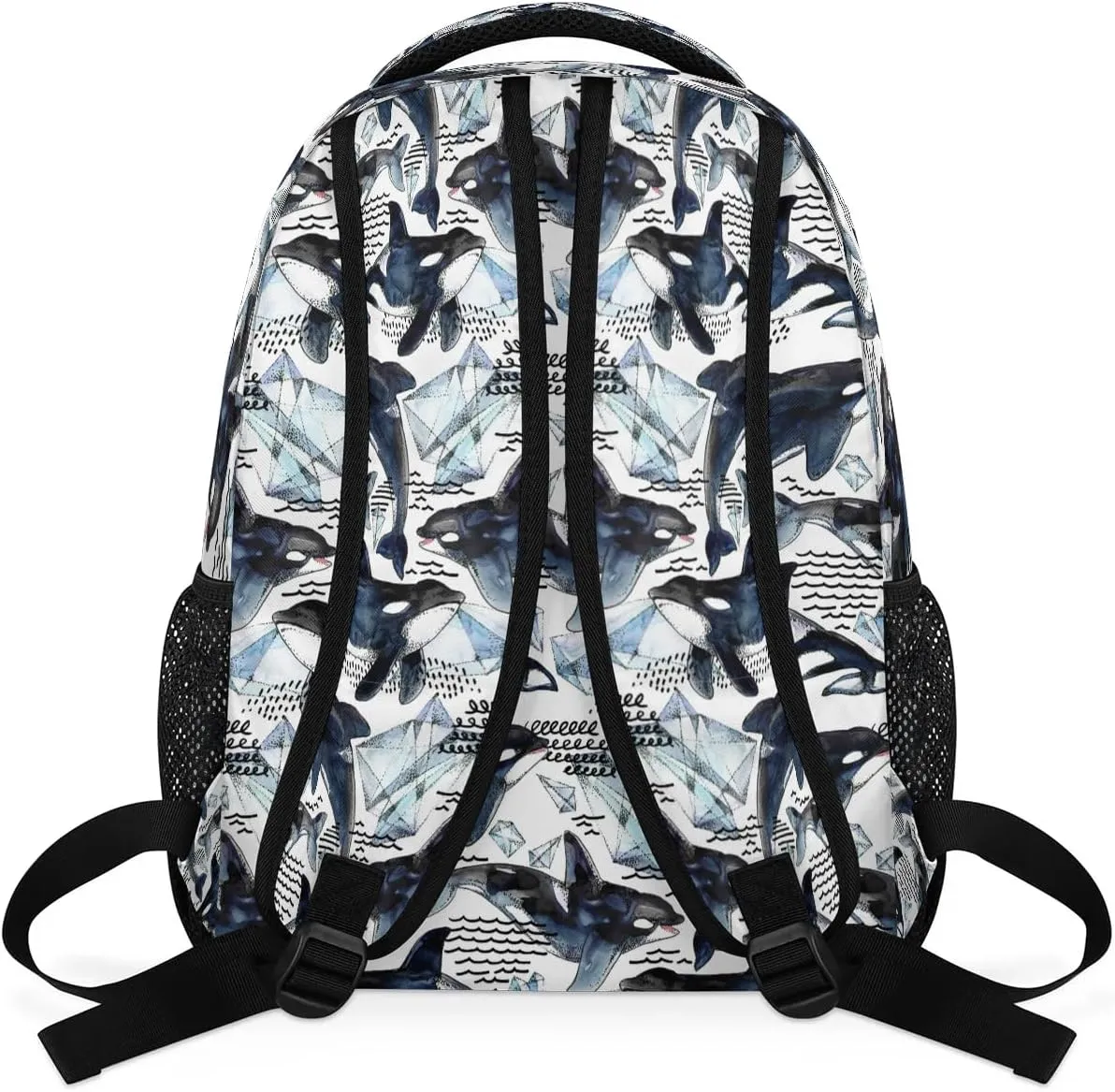 cfpolar Whale Backpack for School, Sea Animal Killer Whale Laptop Backpack Water Resistant Bookbag Computer Bag Travel Hiking Camping Rucksack Daypack Shoulder Bag for Teenager Boys Girls Kids