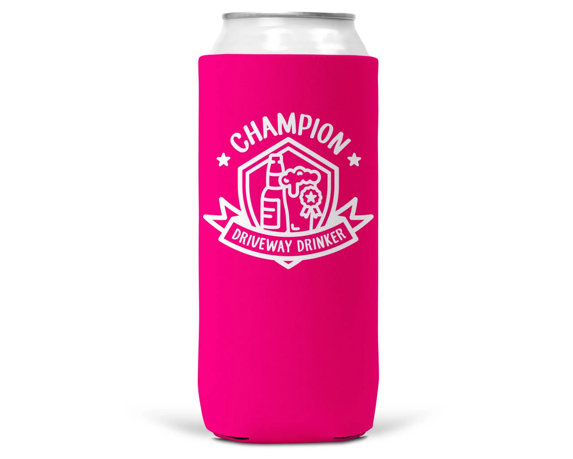 Champion Driveway Drinker SLIM CAN Coozie / Koozie Slim Can