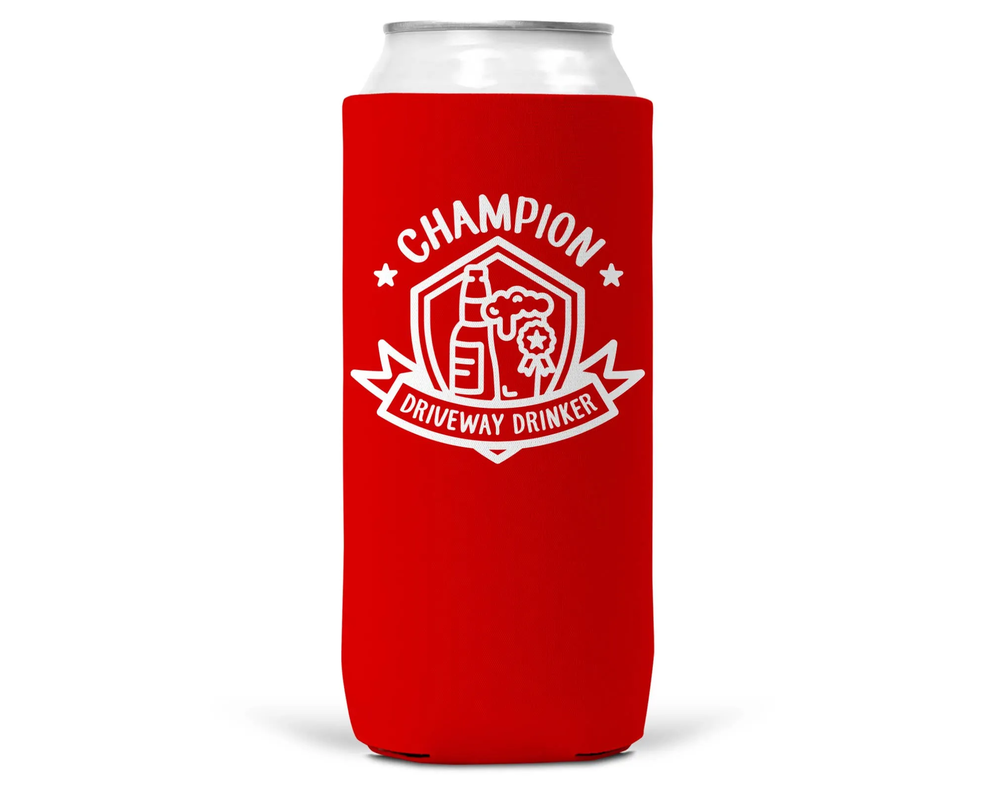 Champion Driveway Drinker SLIM CAN Coozie / Koozie Slim Can
