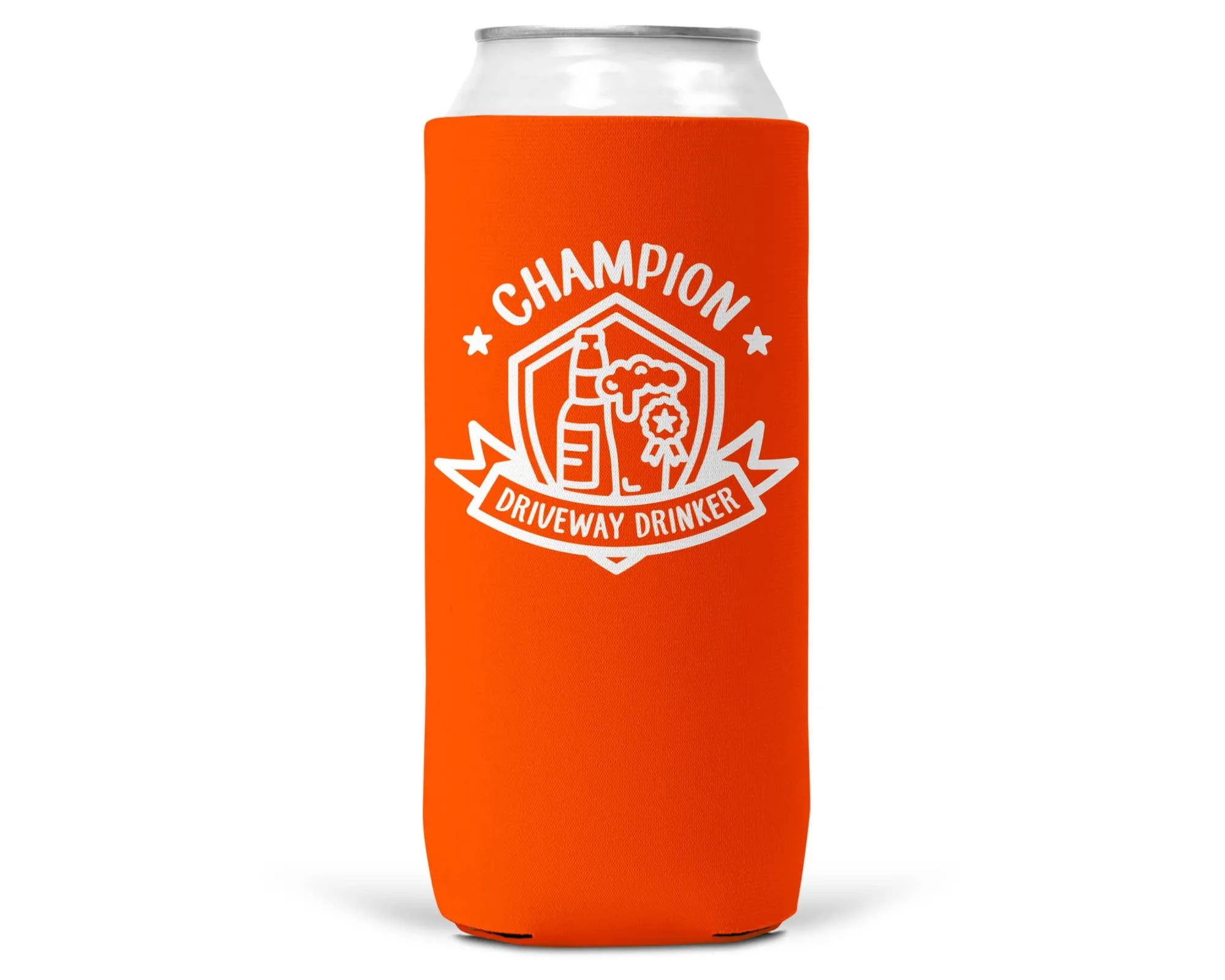 Champion Driveway Drinker SLIM CAN Coozie / Koozie Slim Can