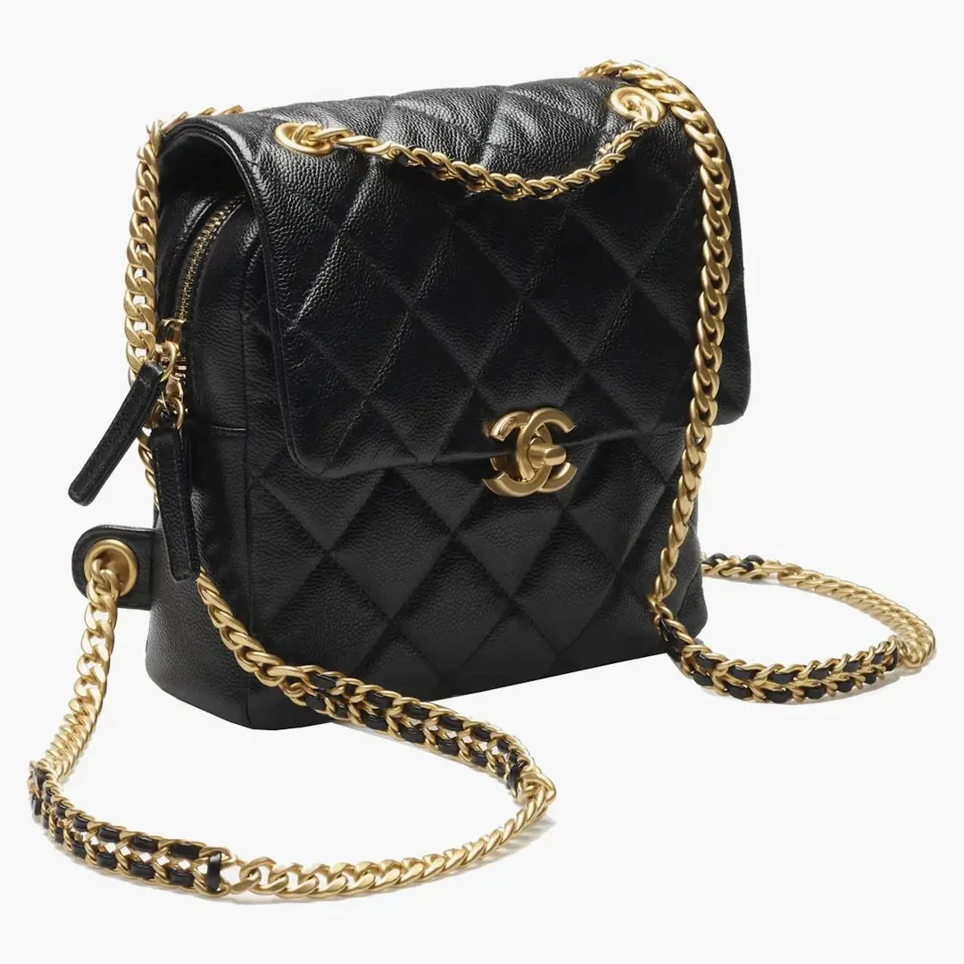 Chanel Backpack With Chain Black