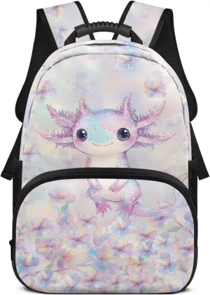 Cherry Blossoms 17 Inch Work Backpack Axolotl Casual Back Packs School Ergonomic Shoulder Straps Popular Daypacks Mens for Travel Camping & Daily Use