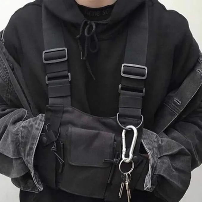 Chest Pack, Radio Chest Harness Chest Front Single Pack Pouch Holster Vest Rig for Motorola Midland Kenwood Baofeng Retevis Walkie Talkie,Functional Waist Packs for Men Women