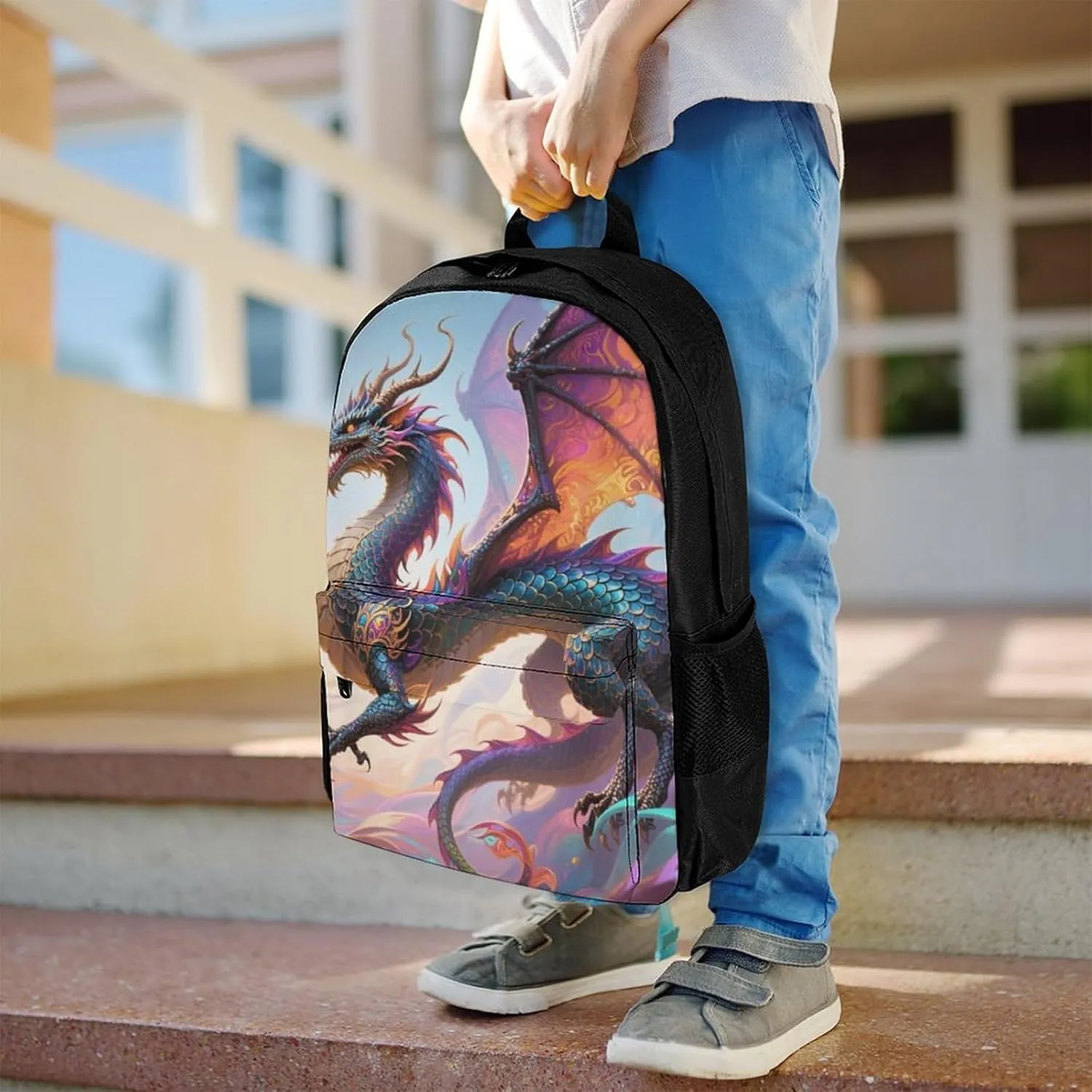 Chinese Dragons Art Rucksacks Lightweight Multipurpose Anti-Theft Shoulder Bag Big Capacity Laptop Book Bag Rucksack With Padded Straps