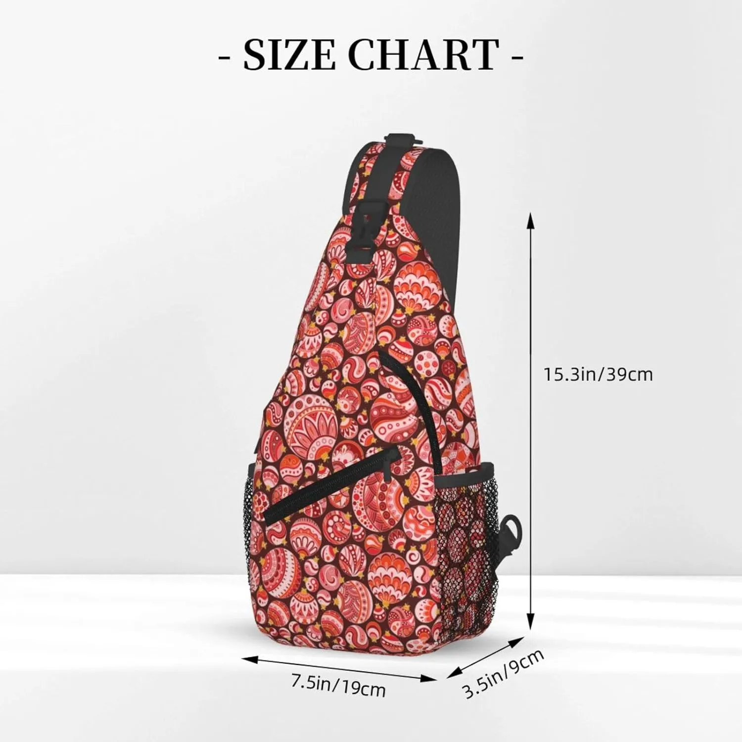 Christmas Red Balls Cross Chest Bag Diagonally Hiking Crossbody Bag Travel Shoulder Daypack Lightweight Sling Backpack Cycling Daypacks Fitness Chest Backpacks