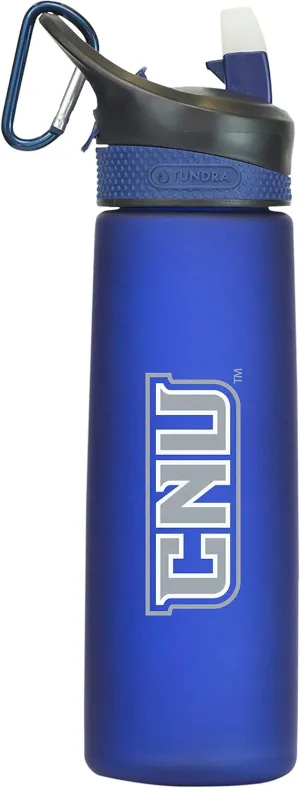 Christopher Newport University Tritan Plastic Frosted Sport Water Bottle, Design-1 - Blue