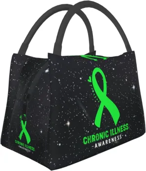 Chronic Illness Awareness Lunch Box Large Portable Collapsible Insulated Cooler Lunch Tote for Men Women44