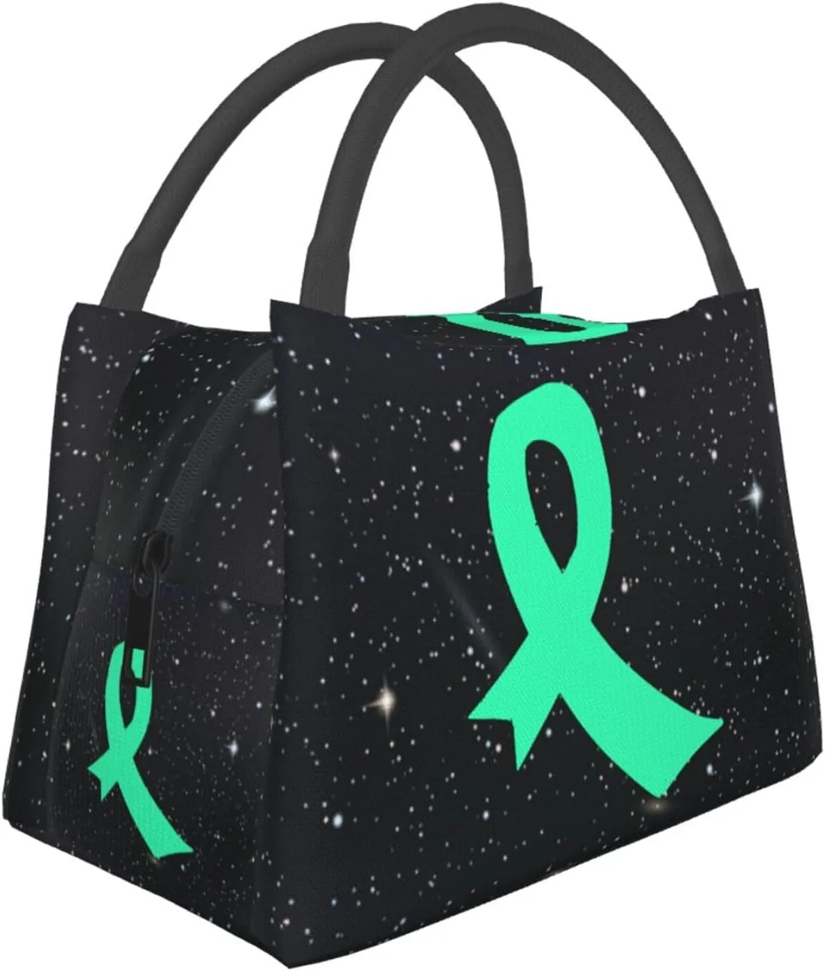 Chronic Illness Awareness Ribbon Lunch Box Large Portable Collapsible Insulated Cooler Lunch Tote for Men Women49, Black