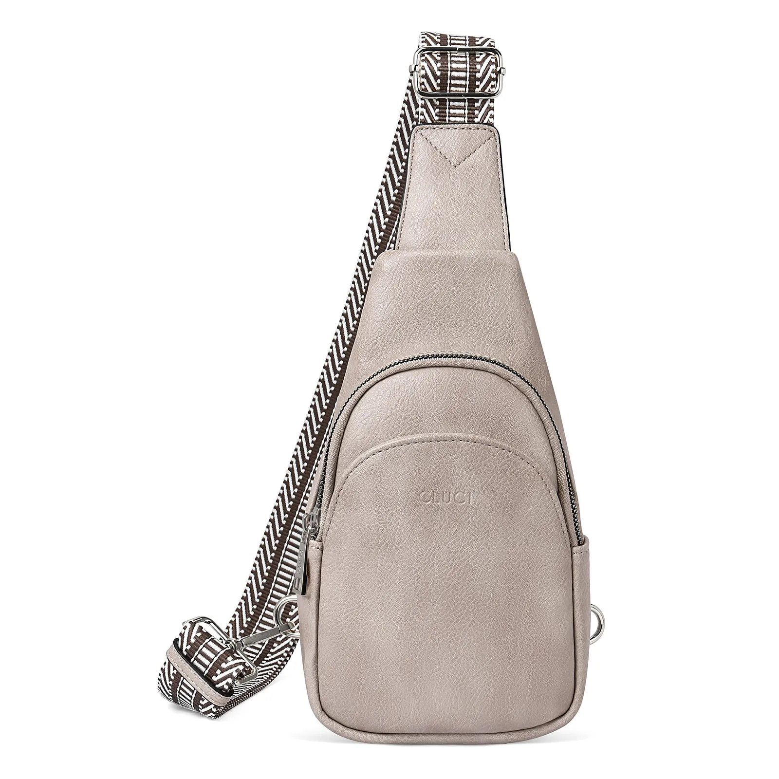 CLUCI  Faux Leather Small Sling Bag Fashion Waist Packs with Guitar Strap for Women's Fanny Packs