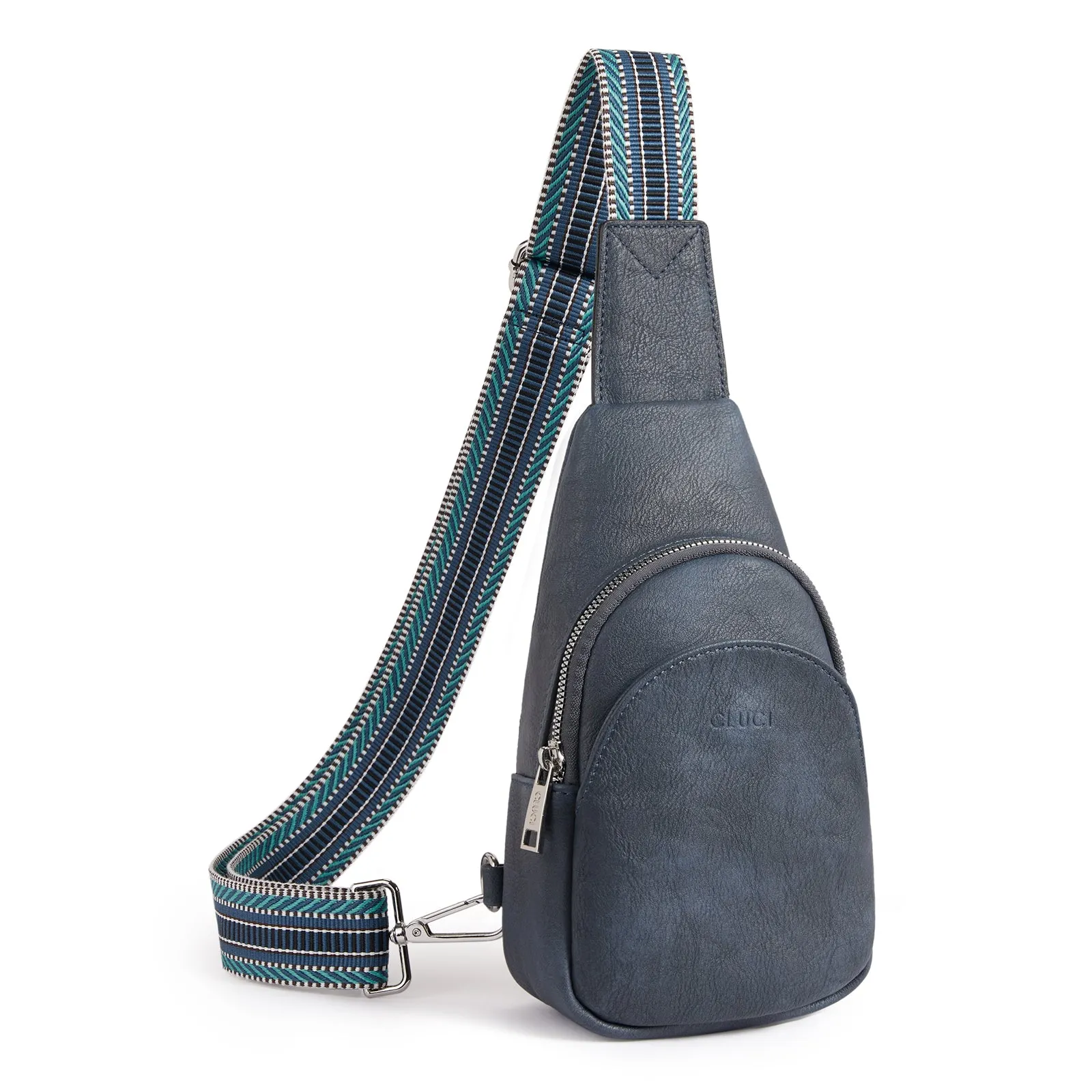 CLUCI  Faux Leather Small Sling Bag Fashion Waist Packs with Guitar Strap for Women's Fanny Packs