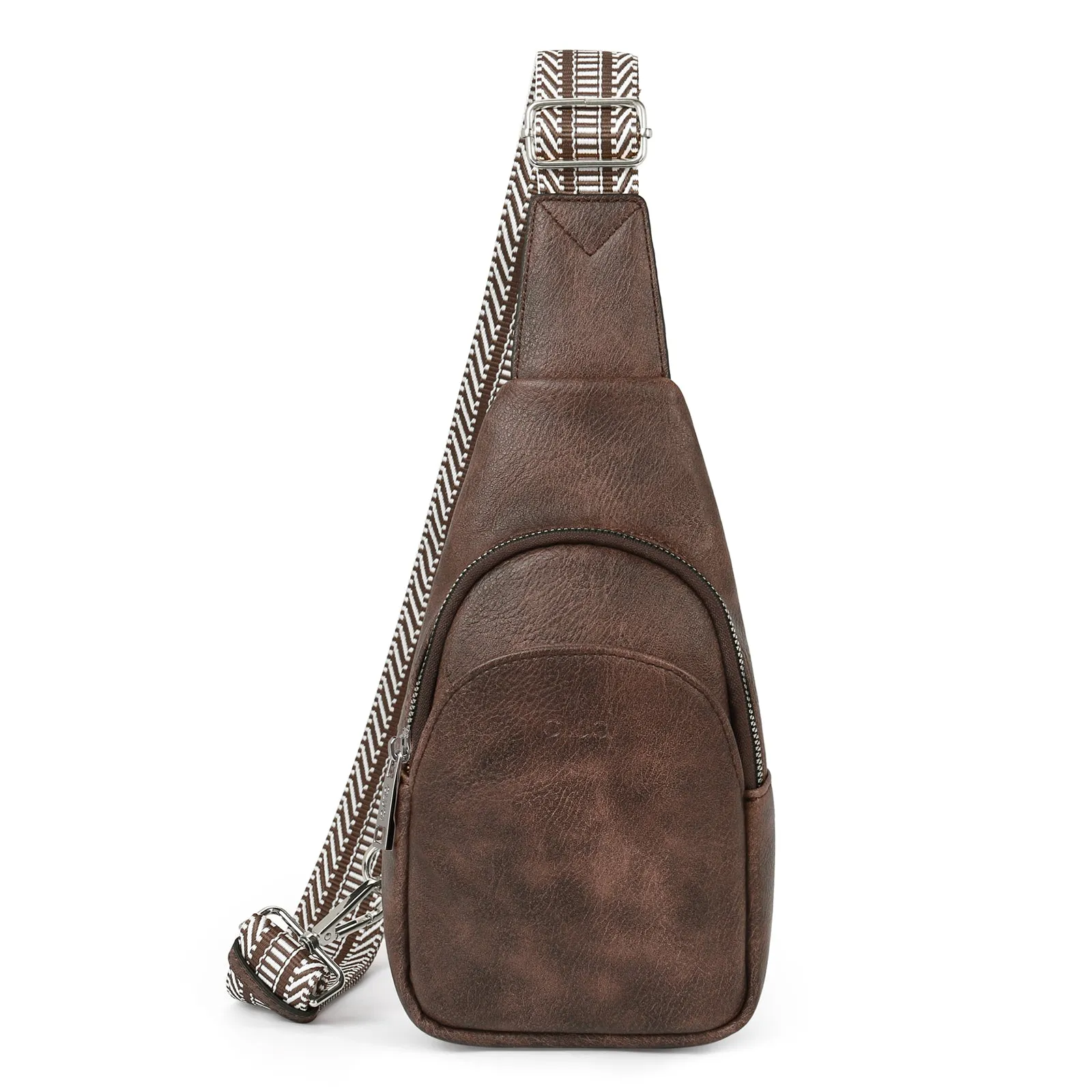 CLUCI  Faux Leather Small Sling Bag Fashion Waist Packs with Guitar Strap for Women's Fanny Packs