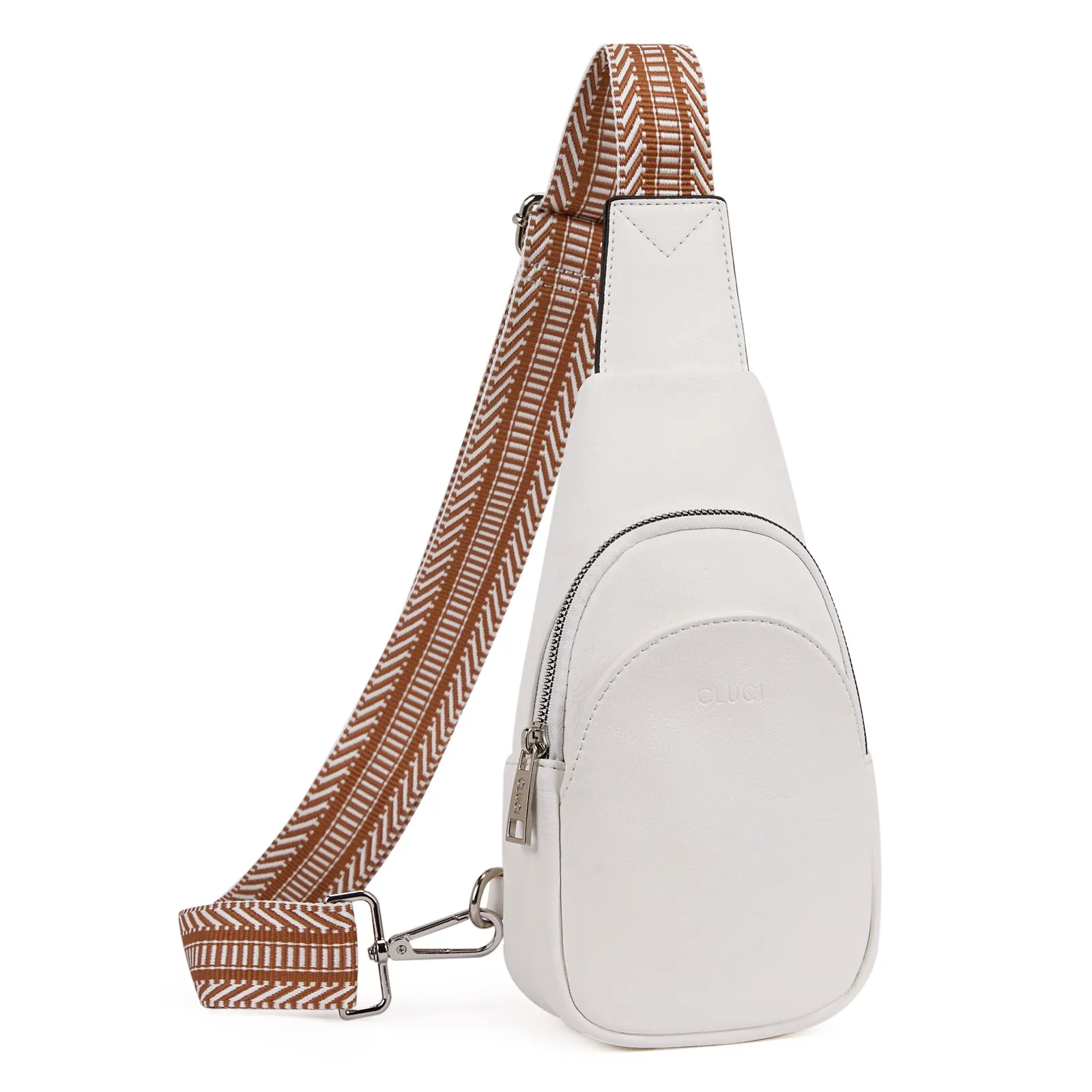 CLUCI  Faux Leather Small Sling Bag Fashion Waist Packs with Guitar Strap for Women's Fanny Packs