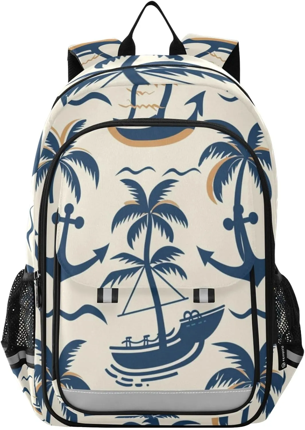 Coconut Palm Spear Boat Laptop Backpack for Boys Girls, Bookbag Travel Bag Casual Daypack School Backpack for Students