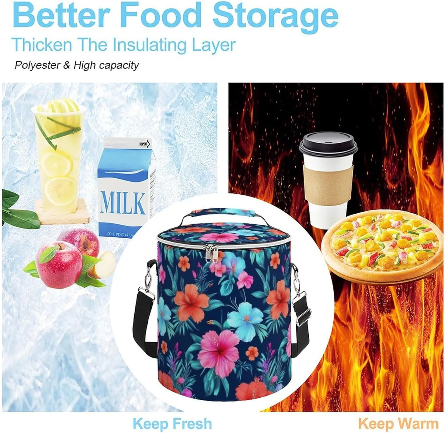 Collapsible Cooler Bag for Picnic, Beach, Work, Trip, Small Portable Ice Chest