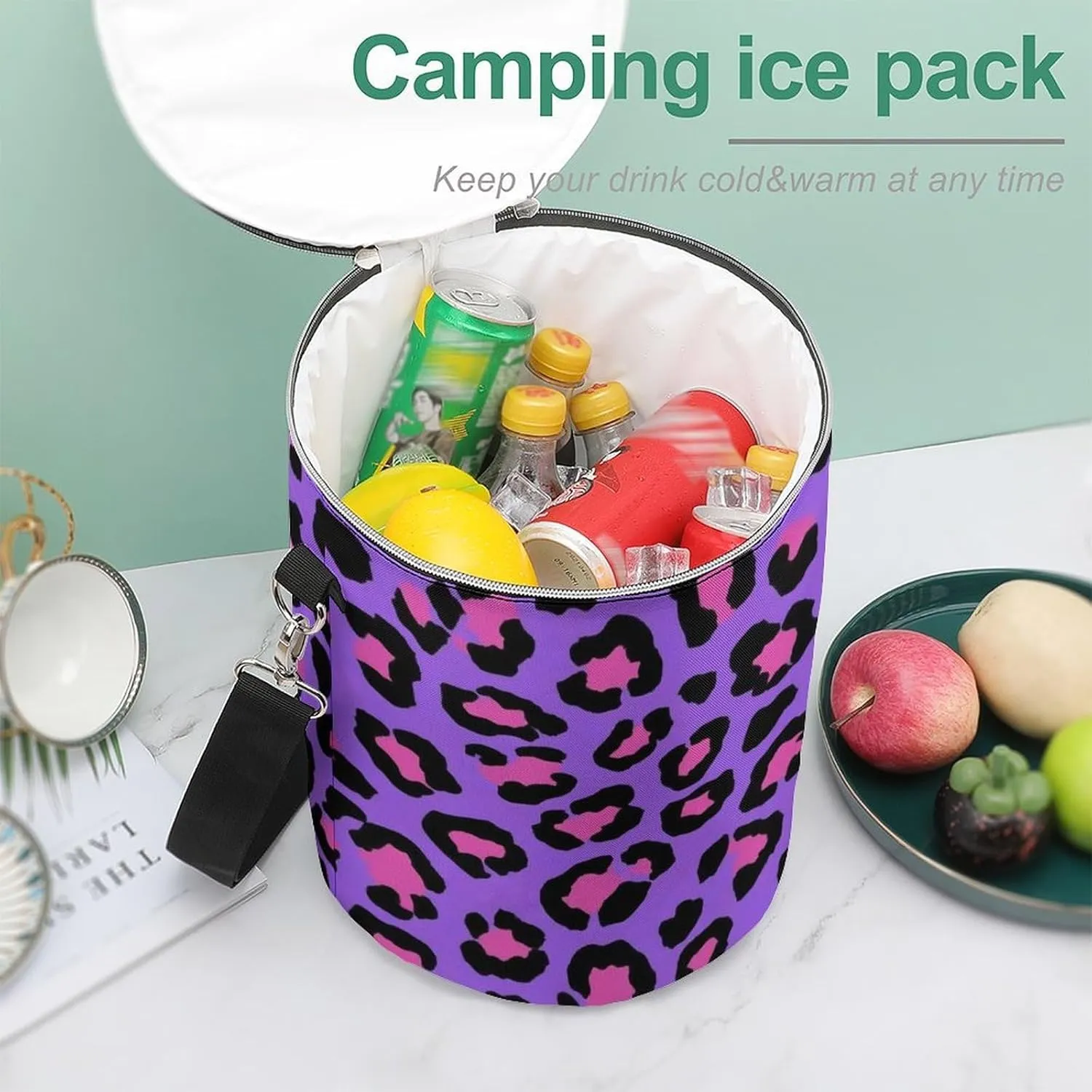 Collapsible Portable Cooler Bags, Insulated Leak-Proof Ice Chest for Camping