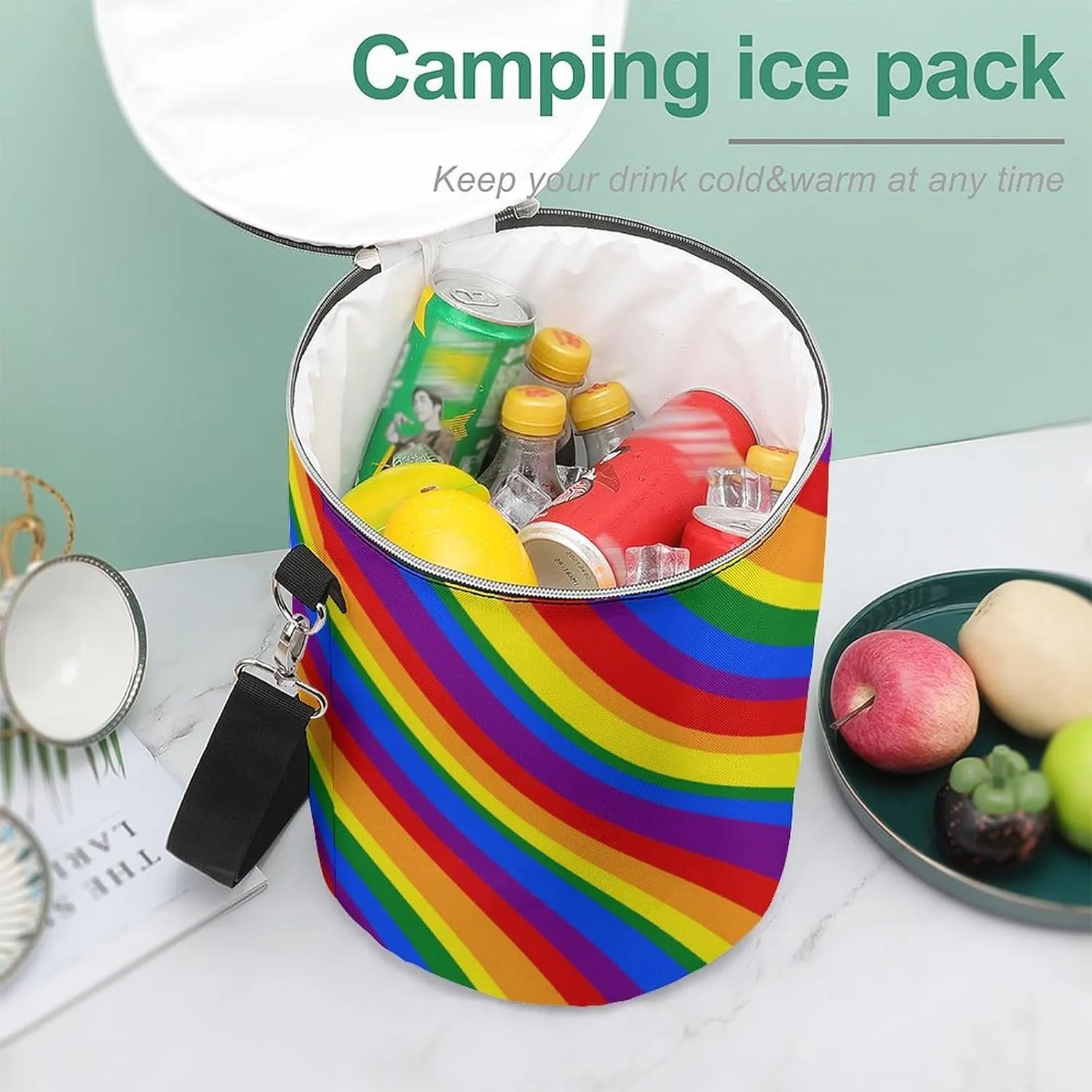 Collapsible Portable Cooler Bags, Insulated Leak-Proof Ice Chest for Camping