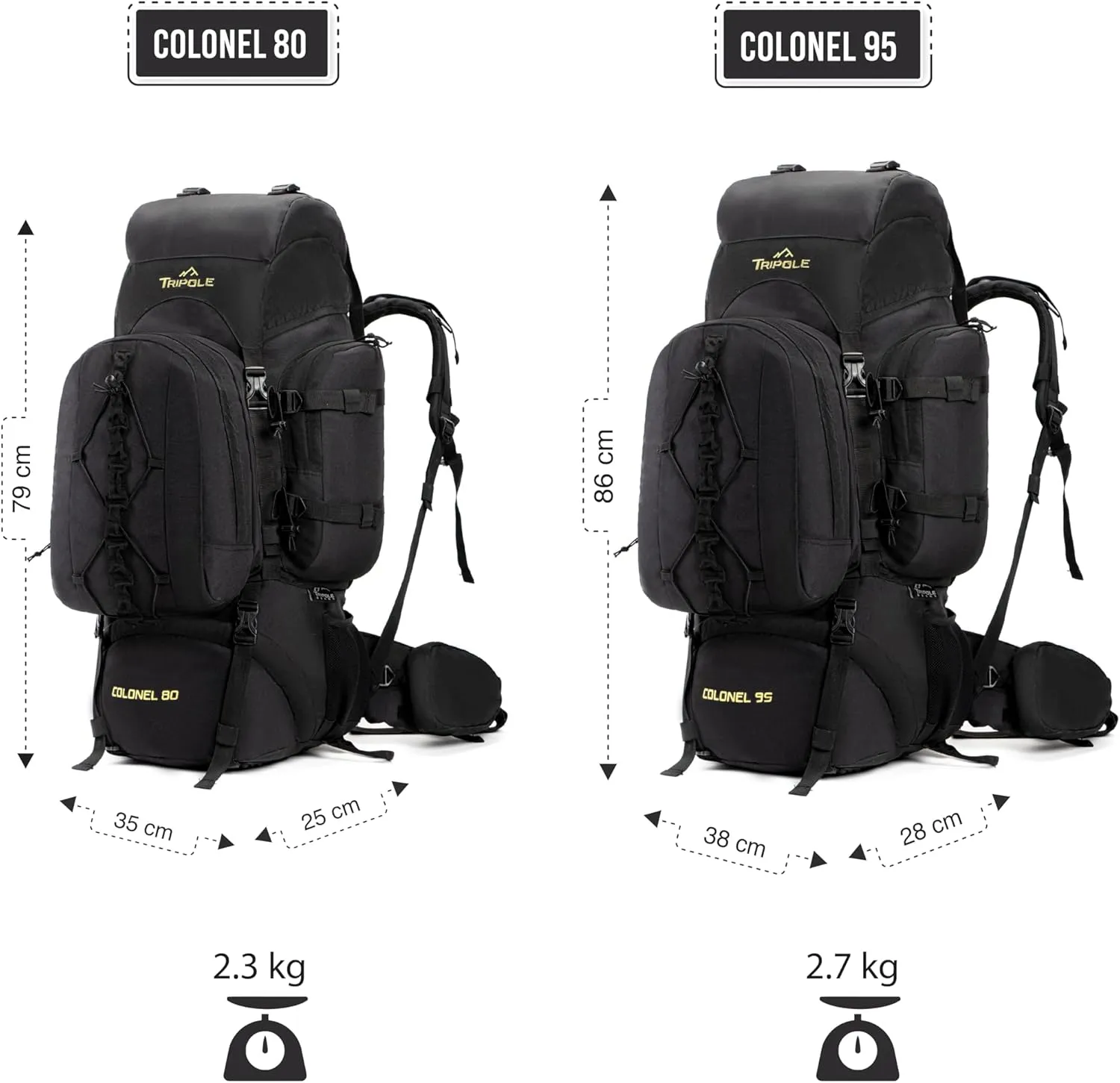 Colonel 95 Litres Rucksack   Detachable Day Pack