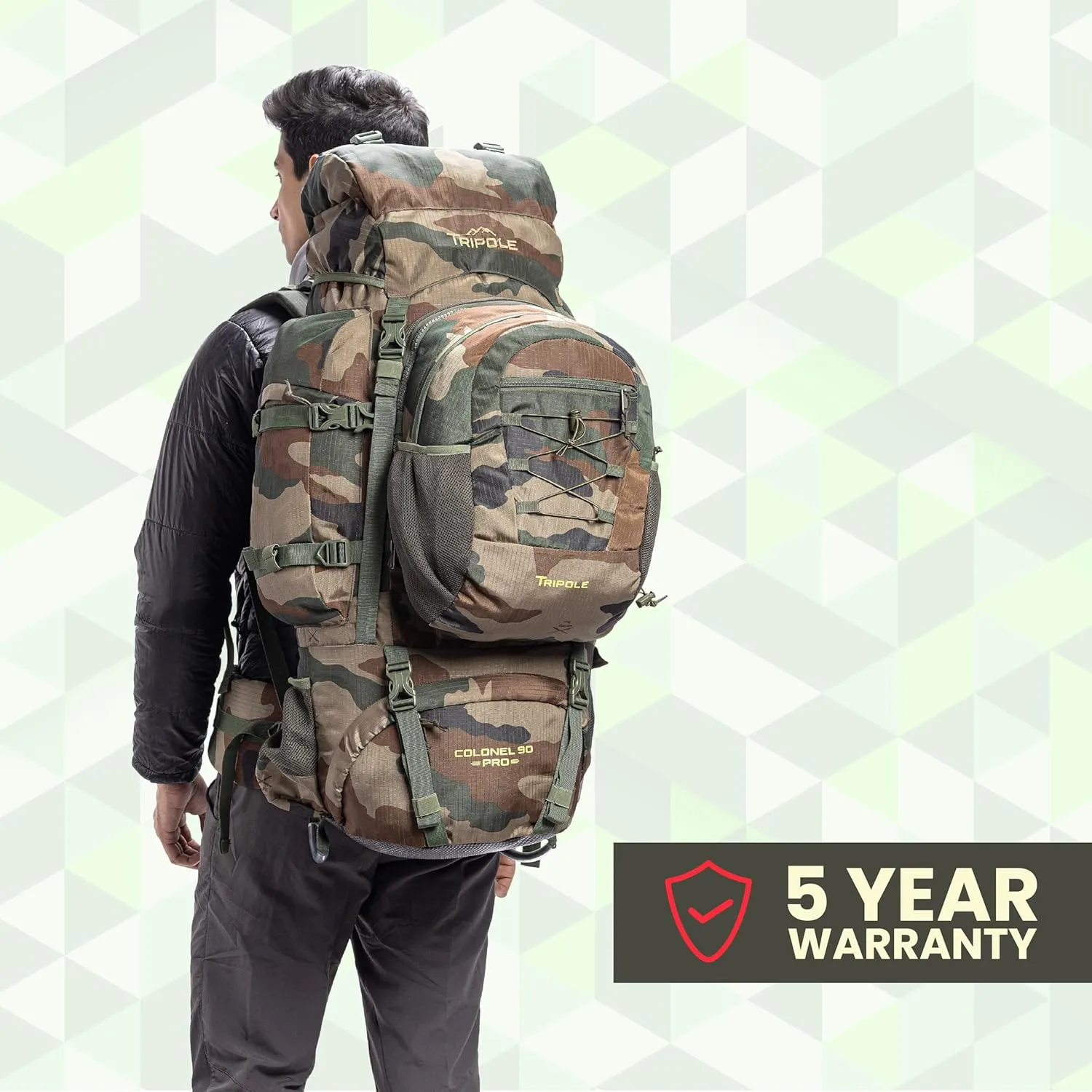 Colonel Pro Metal Frame Rucksack Front Opening Detachable Bag Rain Cover 3 Year