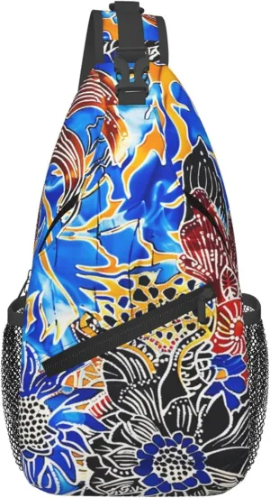 Colorful Sunflower Pattern Sling Backpack Crossbody Bag, Chest Bag Daypack for Outdoors Hiking Traveling