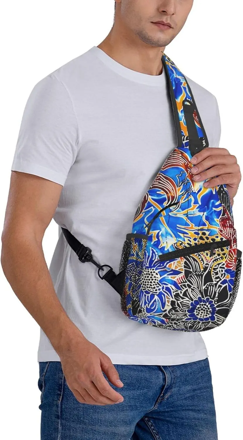 Colorful Sunflower Pattern Sling Backpack Crossbody Bag, Chest Bag Daypack for Outdoors Hiking Traveling