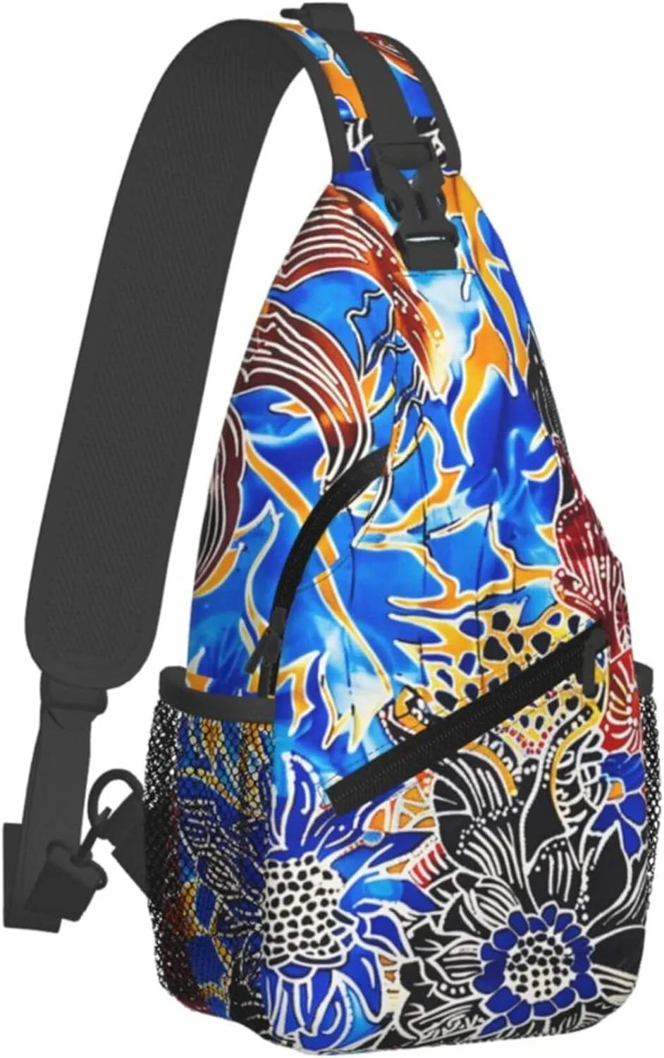Colorful Sunflower Pattern Sling Backpack Crossbody Bag, Chest Bag Daypack for Outdoors Hiking Traveling