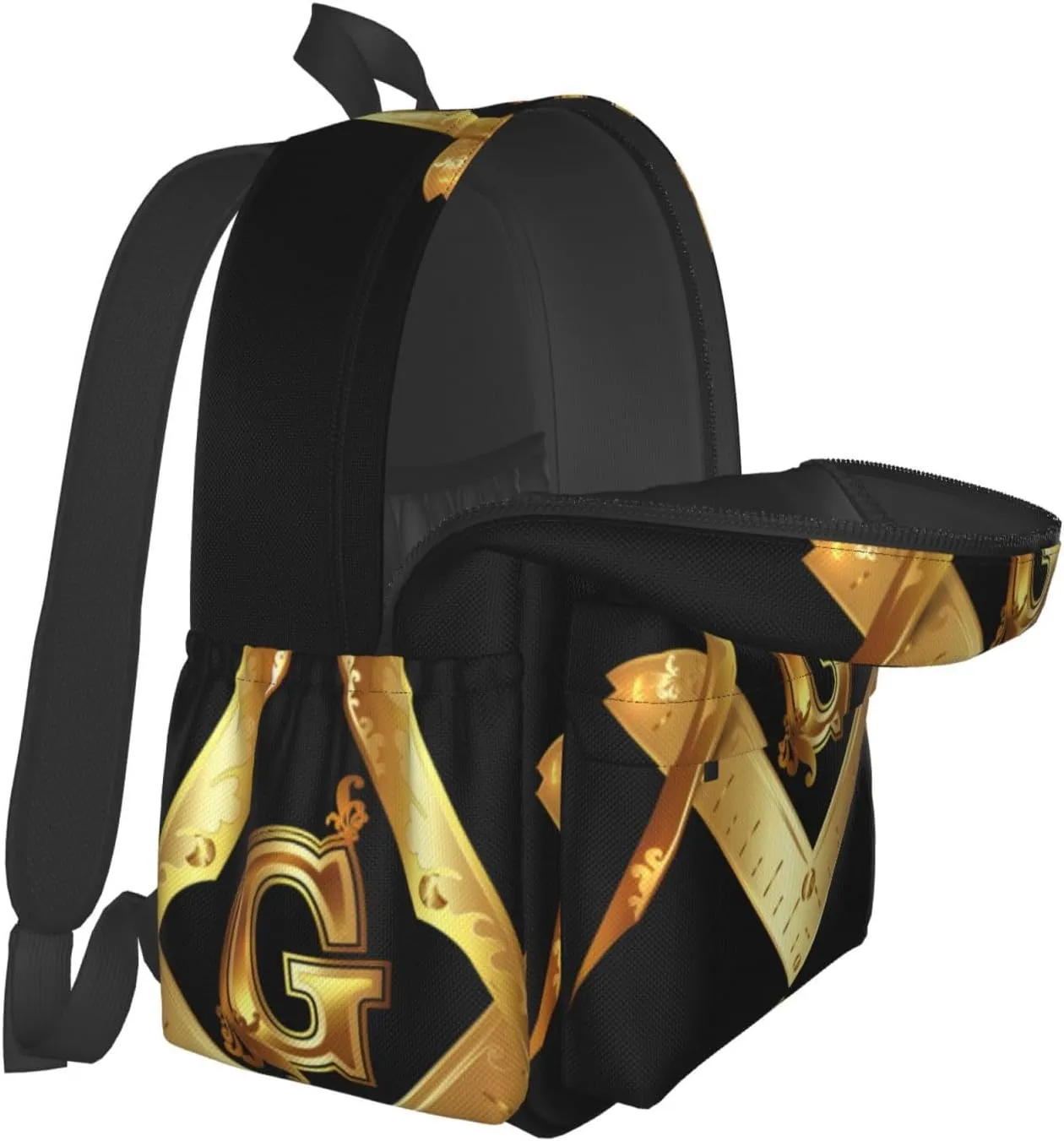 Comfortable Backpack for Women Men, Cute High Bookbag and Large Capacity Backpack with Laptop Compartment, Compatible with Gold Freemason Freemasonry Masonic Sports Gym Rucksack