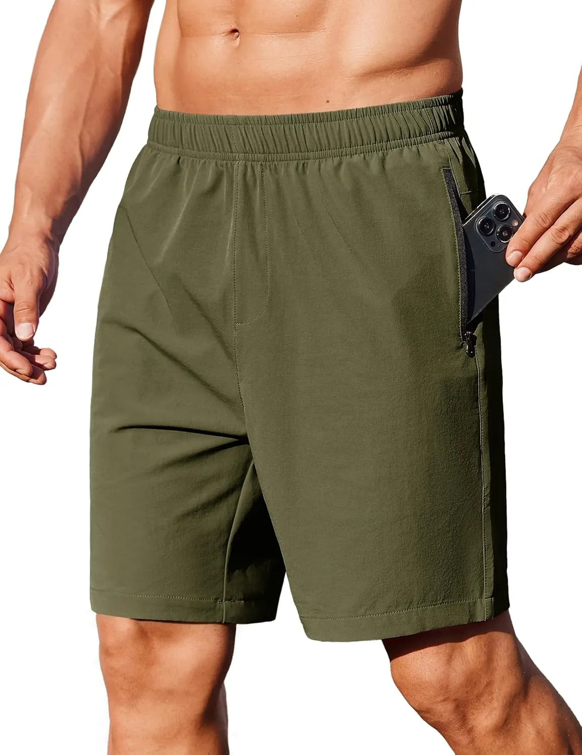 COOFANDY Men's Gym Workout Athletic Shorts Running Jogger Quick Dry Lightweight Shorts with Zipper Pockets