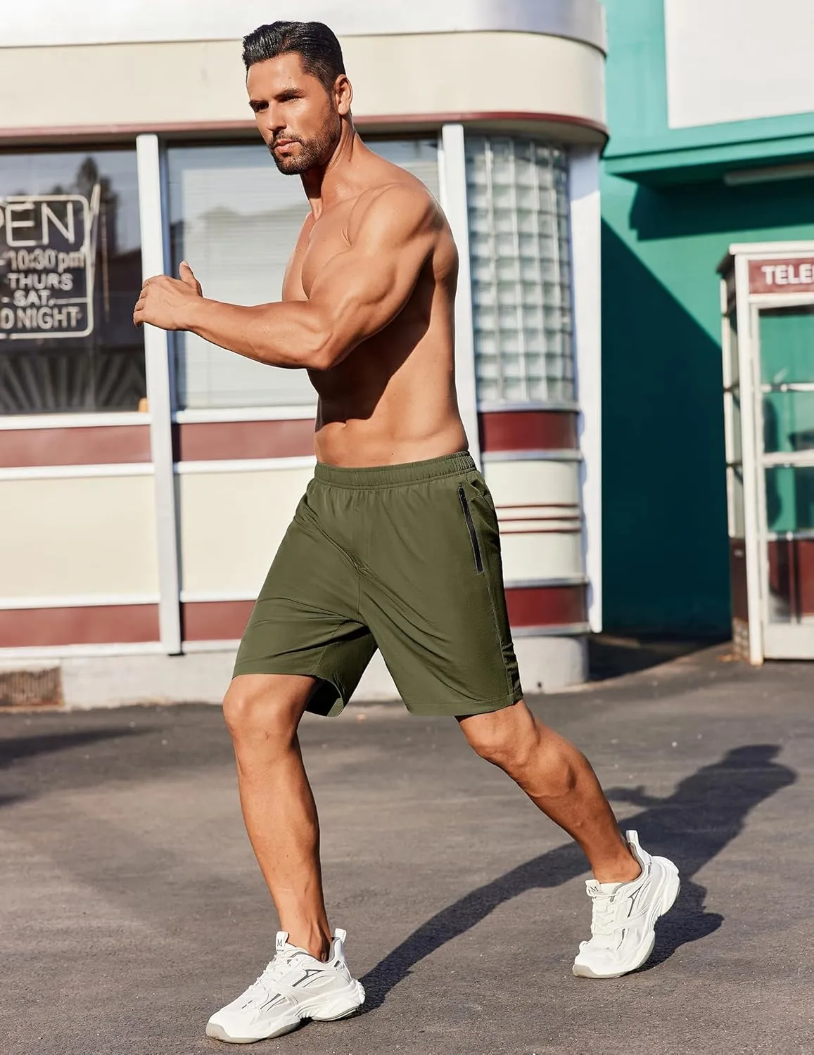 COOFANDY Men's Gym Workout Athletic Shorts Running Jogger Quick Dry Lightweight Shorts with Zipper Pockets