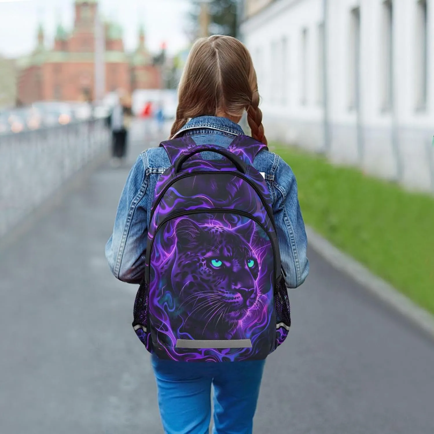 Cool Black Leopard Backpack for Boys Girls Kids Elementary Bookbag School Bag Students Daypack Travel Rucksack