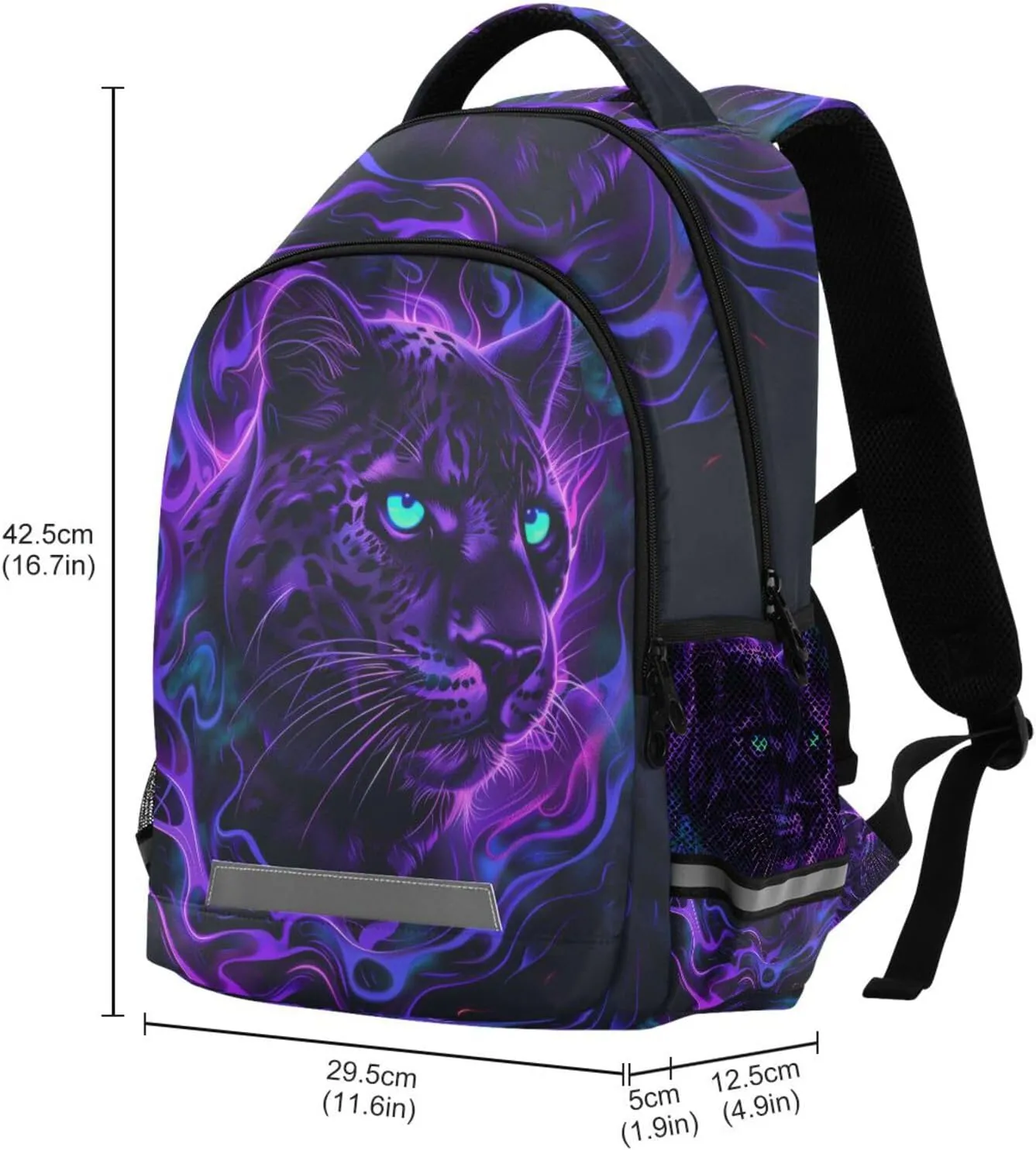 Cool Black Leopard Backpack for Boys Girls Kids Elementary Bookbag School Bag Students Daypack Travel Rucksack