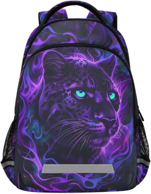 Cool Black Leopard Backpack for Boys Girls Kids Elementary Bookbag School Bag Students Daypack Travel Rucksack