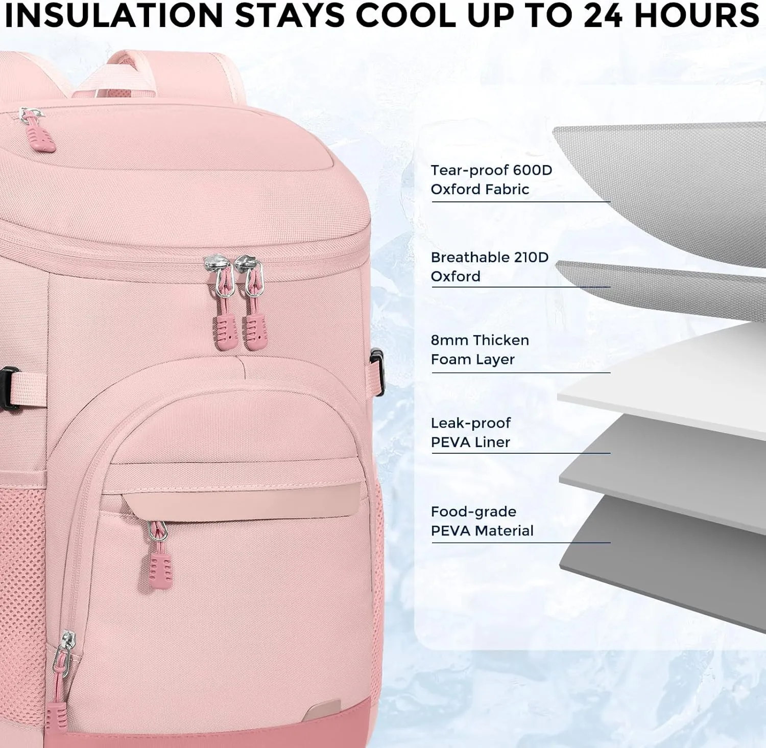 Cooler Backpack 35 Cans Soft Backpack Coolers Insulated Leak Proof Beach Cooler Bag for Men Women Waterproof Ice Chest Backpack Lunch Camping Hiking Picnic Travel Cooler Bags