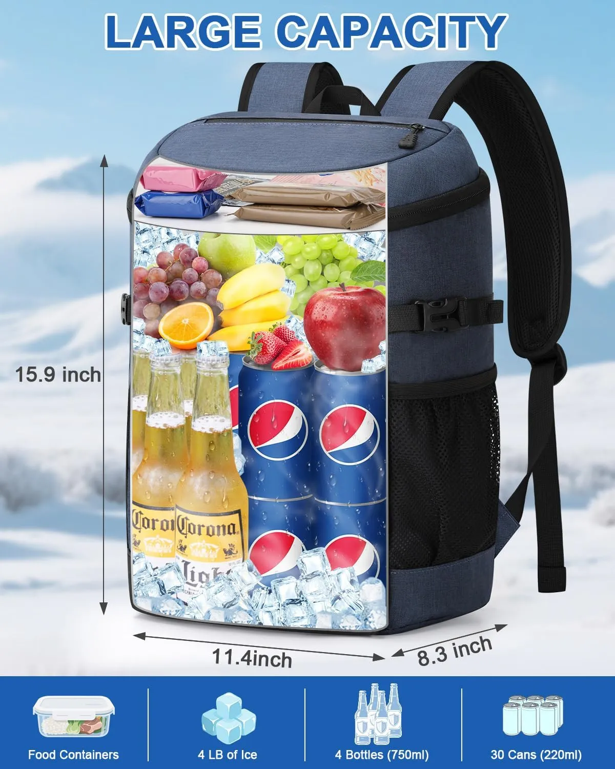 Cooler Backpack for Men Women Insulated Waterproof Backpack Cooler Leak Proof Cooler Bag Lightweight Lunch Backpack for Camping Beach Travel Picnic