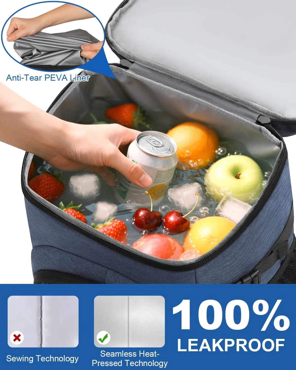 Cooler Backpack for Men Women Insulated Waterproof Backpack Cooler Leak Proof Cooler Bag Lightweight Lunch Backpack for Camping Beach Travel Picnic