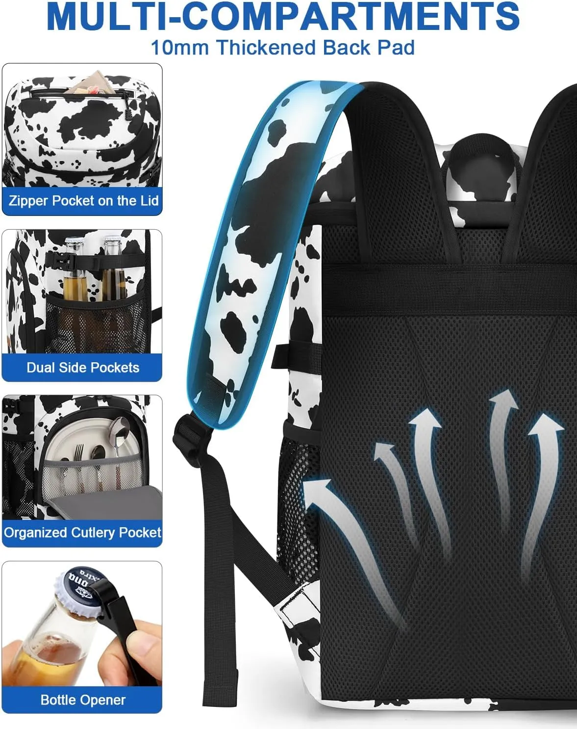 Cooler Backpack for Men Women Insulated Waterproof Backpack Cooler Leak Proof Cooler Bag Lightweight Lunch Backpack for Camping Beach Travel Picnic