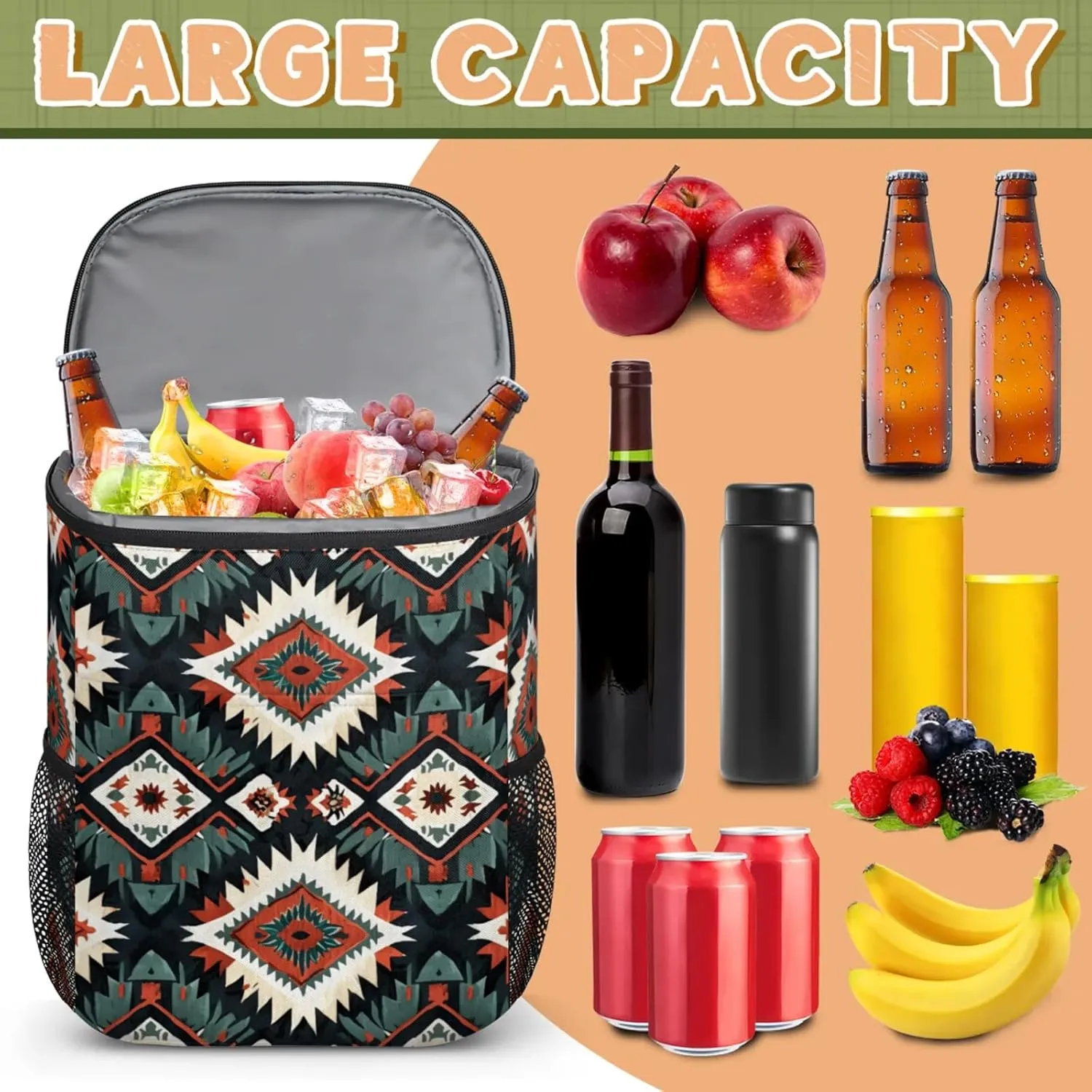Cooler Backpack Insulated Leakproof Backpack Lightweight Ice Coolers Waterproof Cooler Bag Lunch Backpack for Camping Hiking Picnic for Men Women