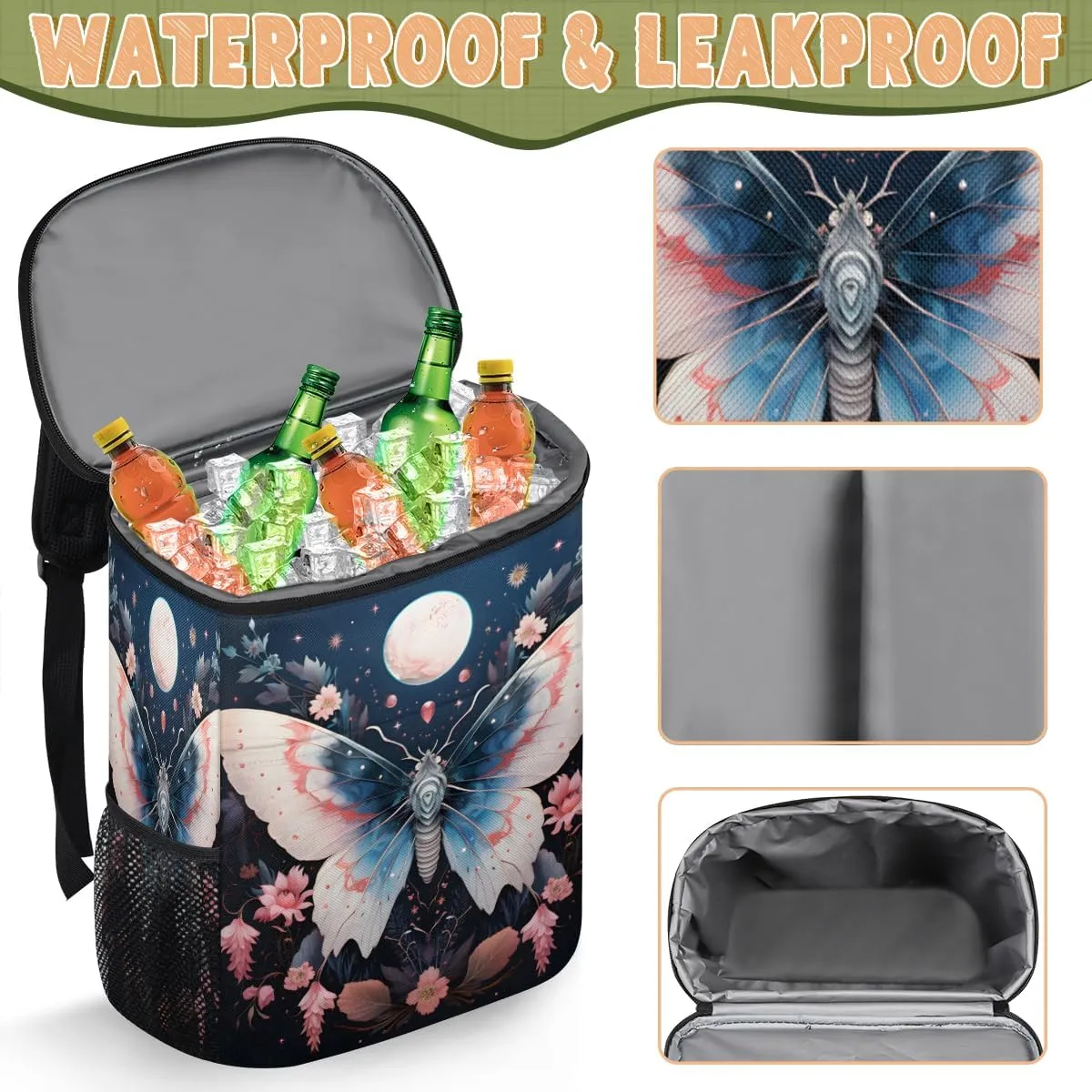 Cooler Backpack Insulated Leakproof Backpack Lightweight Ice Coolers Waterproof Cooler Bag Lunch Backpack for Camping Hiking Picnic for Men Women