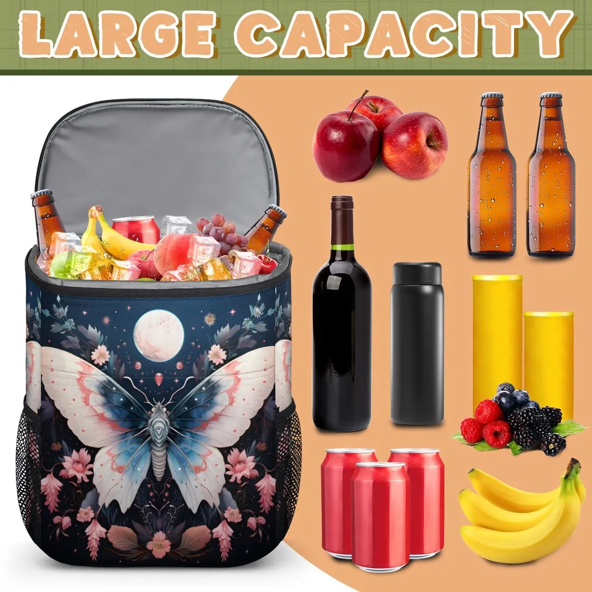 Cooler Backpack Insulated Leakproof Backpack Lightweight Ice Coolers Waterproof Cooler Bag Lunch Backpack for Camping Hiking Picnic for Men Women
