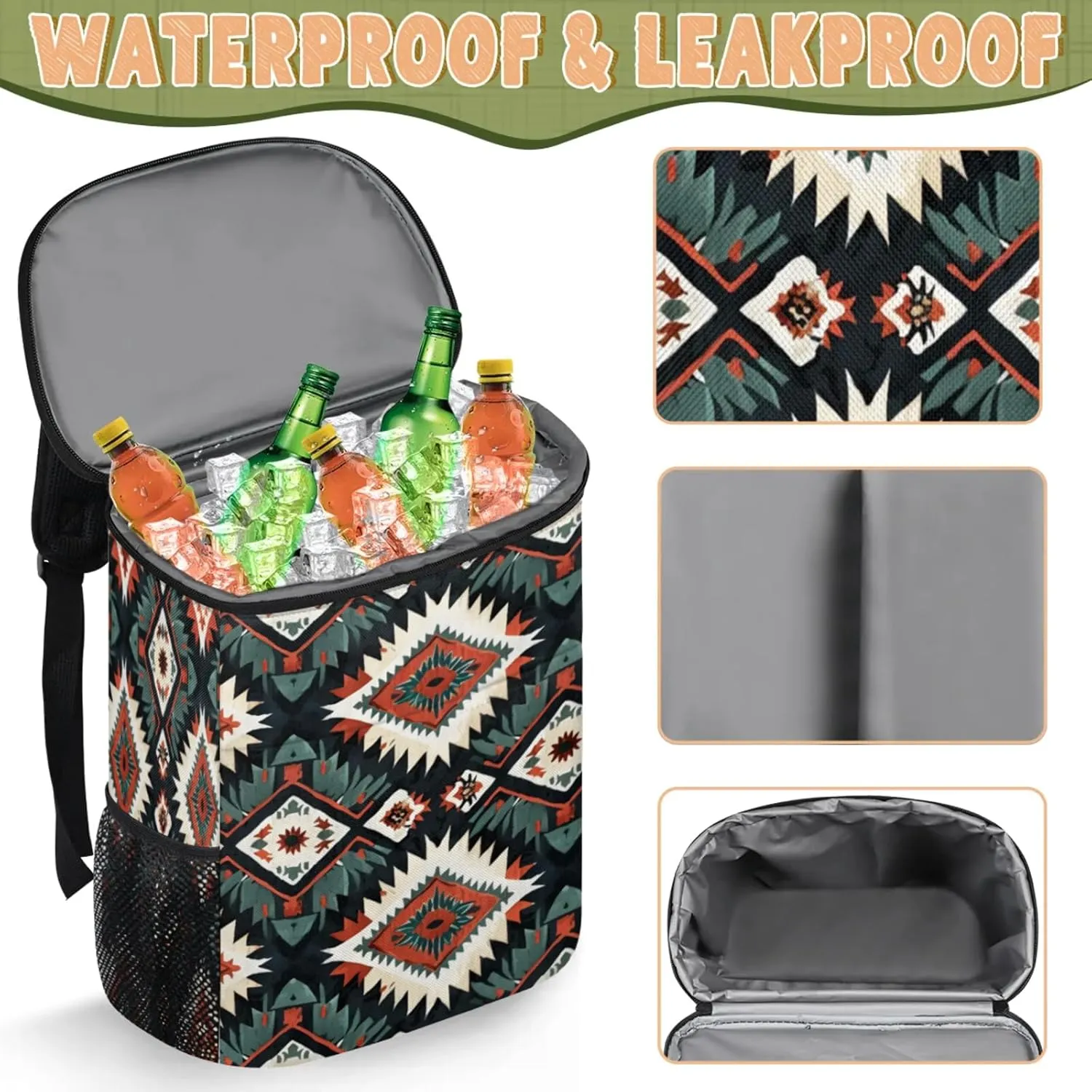 Cooler Backpack Insulated Leakproof Backpack Lightweight Ice Coolers Waterproof Cooler Bag Lunch Backpack for Camping Hiking Picnic for Men Women