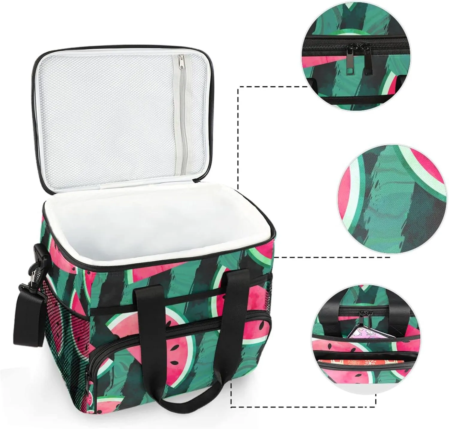 Cooler Bag Insulated Picnic Bag Large Lunch Box Reusable Tote Bag Soft Sided Portable Beach Cooler Grocery Camping