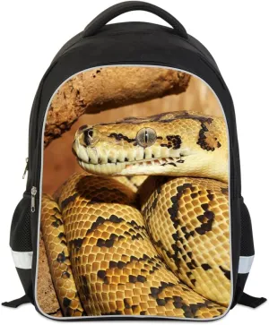Crazy School Backpack Snake Print Fashion College Bookbag